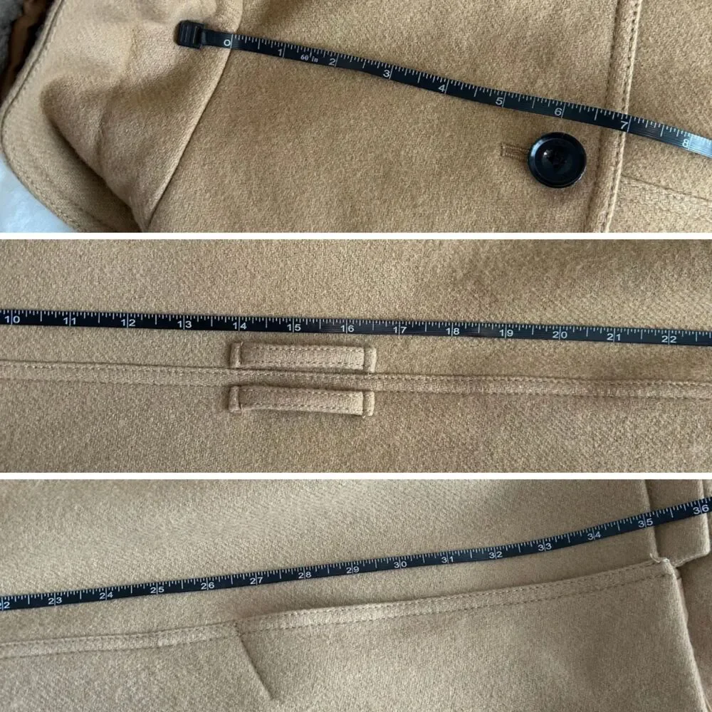 Burberry Camel Wool Coat Trench with Removable Collar and Belt - Picture 11 of 13